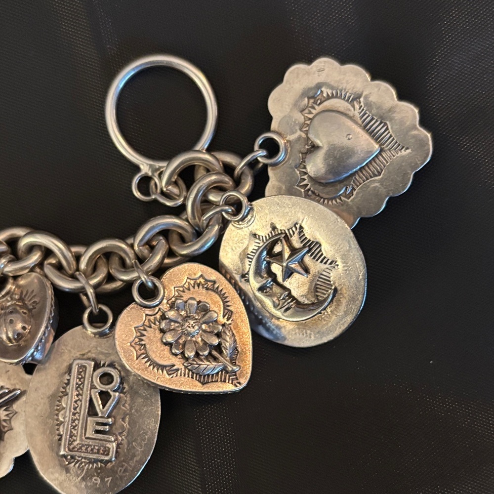 Colorful sterling Heart Charm Bracelet - Picture 9 of 9